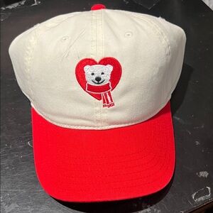 Unisex Coca-Cola, hat Red and White Cap with Bear Heart Design